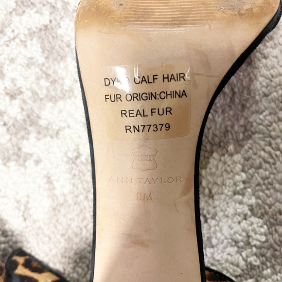Ann Taylor Leannette Leopard Print Calf Hair Block Heel Sandals Size Women's 9 - Picture 5 of 8